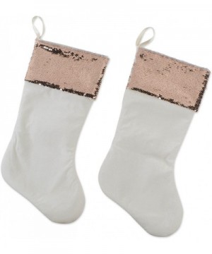 Christmas Stockings- Velvet with Champagne Sequin Border 2 Count - Velvet With Champagne Sequin Border - CV18E4R3YW9 $11.01 O...