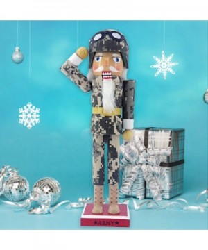 14-inch Wooden Nutcrackers Christmas Decoration Figures Home Décor (Army Soldier) - Army Soldier - CV19ES220GT $21.90 Nutcrac...