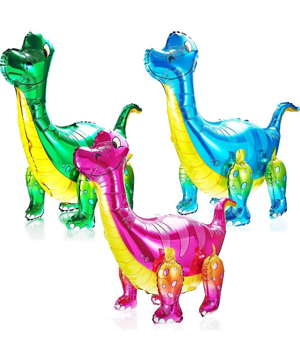 3 Pieces 3D Dinosaur Balloons Standing Dinosaur Balloons Foil Dinosaur Inflatable Balloons for Dinosaur Jungle Themed Birthda...