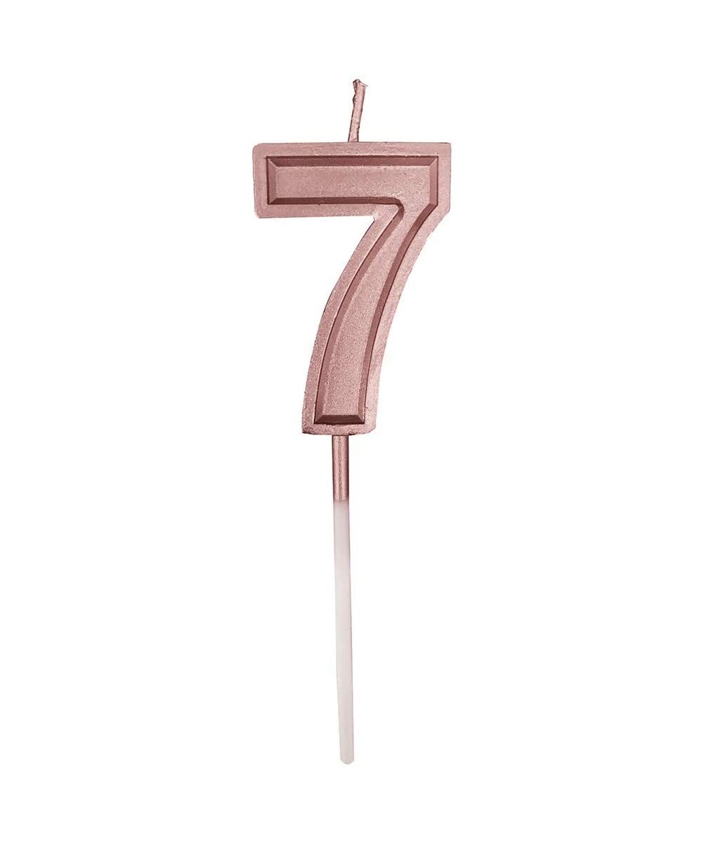 Multicolor Glitter Happy Birthday Numbers Candles Cake Topper Decoration for Adults/Kids Party (Extended rose gold 7) - Exten...