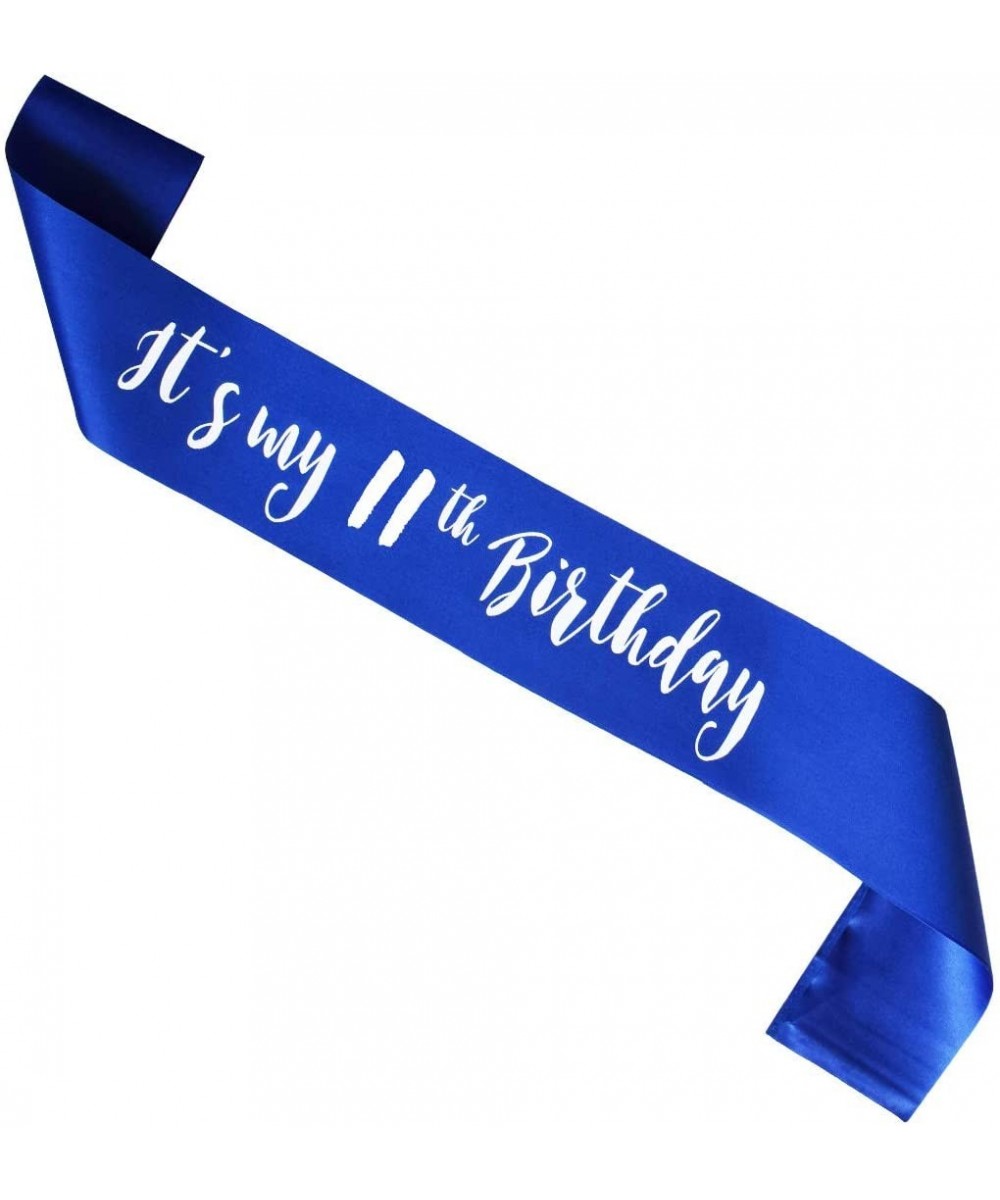 Blue It's My 11st Birthday sash- Boy or Girl 11 Years Birthday Gifts Party Supplies- Royal Blue Party Decorations - C118TI8W6...