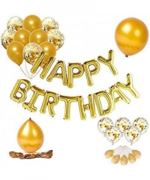 Happy Birthday Balloons Banner(Gold) 10pcs Latex Balloons 10pcs Confetti Balloons Kids and Adults Birthday Party Decor and Ev...