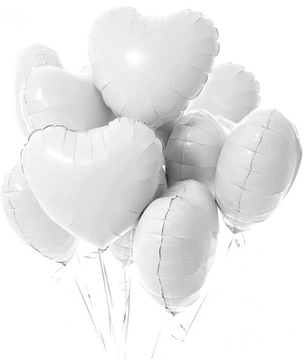 18 Inch White Heart Balloons Foil Balloons Mylar Balloons for Party Decoration- Pack of 20 - White - CV18LEH6755 $6.51 Balloons