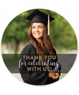 Personalized Graduation Photo Party Collection- Round Circle Label Stickers- Thank You for Celebrating with US- 40-Pack- Cust...