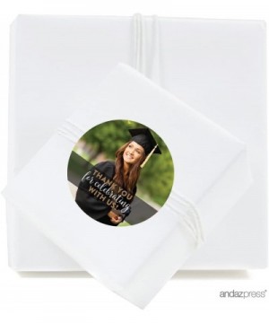 Personalized Graduation Photo Party Collection- Round Circle Label Stickers- Thank You for Celebrating with US- 40-Pack- Cust...