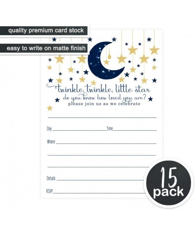 Twinkle Twinkle Little Star Invitations (15 Guests) Baby Shower - Boys Party Supplies - Sprinkle - Gender Reveal - Navy Blue ...