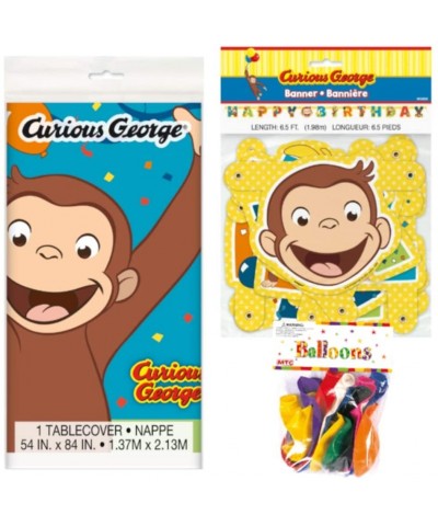 Curious George Themed Party Decorations - Includes Party Banner-Tablecloth and Ten 12" Balloons. - CF18U5ONS07 $6.25 Party Packs