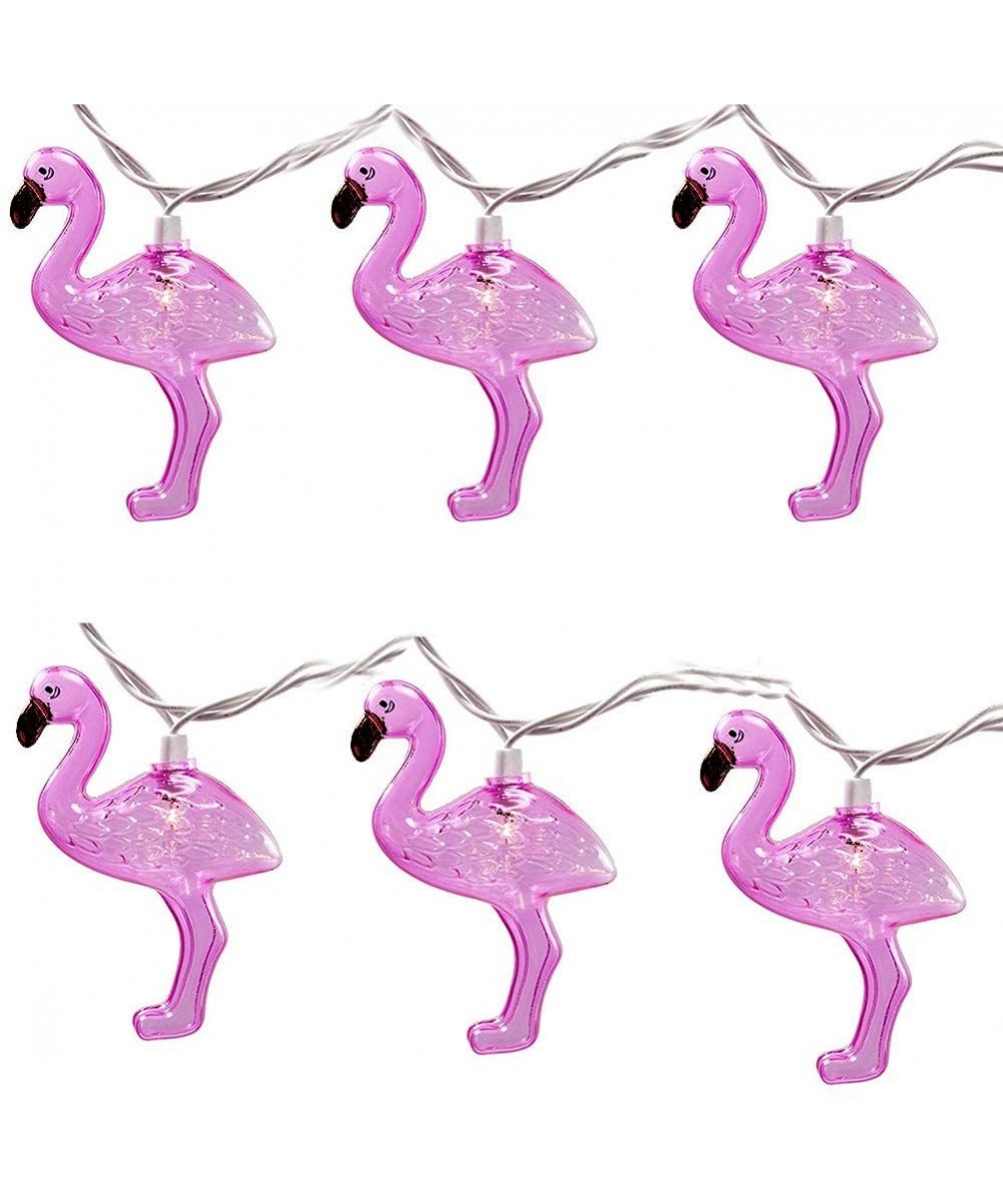 Pink Flamingo String Lights- Pack of 10 (Plus 4 Extra Bulbs) Tropical Decorative String Lights Incandescent Fairy String Ligh...