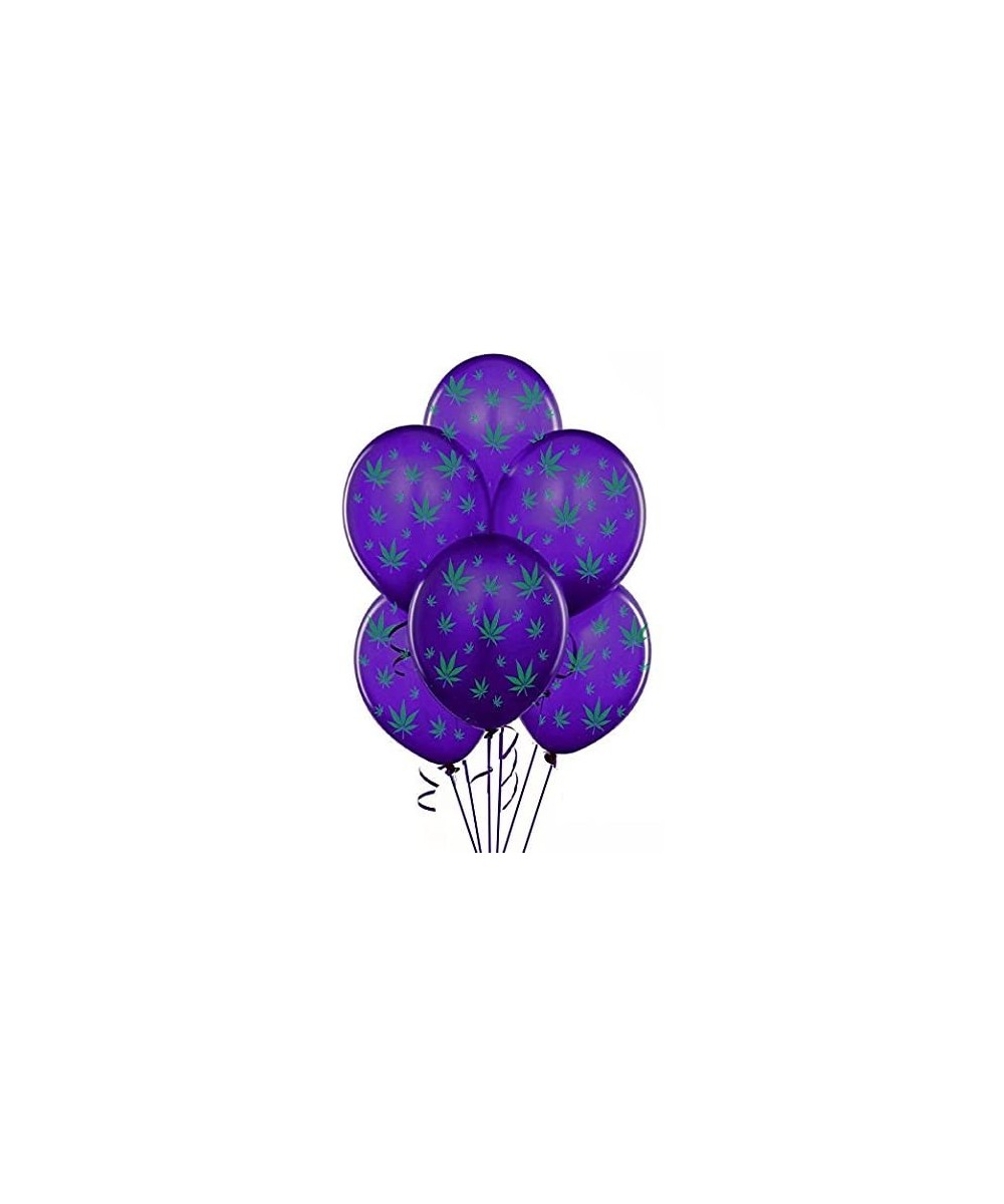 Marijuana Balloons Party-TEX 11in Premium Purple with All-Over Print Green Marijuana Leaves Pkg/12 - Purple - CI18E8A6K6A $8....