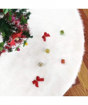 30 Inch Faux Fur Christmas Tree Skirt-Snowy White Thick Plush Luxury Xmas Tree Skirt for Holiday Party Christmas Decorations ...