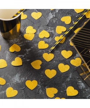 Glitter Heart Paper Confetti Wedding Party Decor and Table Decor 1.2" in Diameter (Gold glitte-200pc) - Gold Glitter - CS183K...