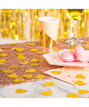 Glitter Heart Paper Confetti Wedding Party Decor and Table Decor 1.2" in Diameter (Gold glitte-200pc) - Gold Glitter - CS183K...