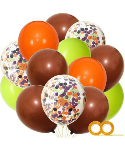 Woodland Party Decorations Balloons 40 Pack- 12 Inch Brown Orange Fruit Green Latex Balloons with Confetti Balloon for Baby S...