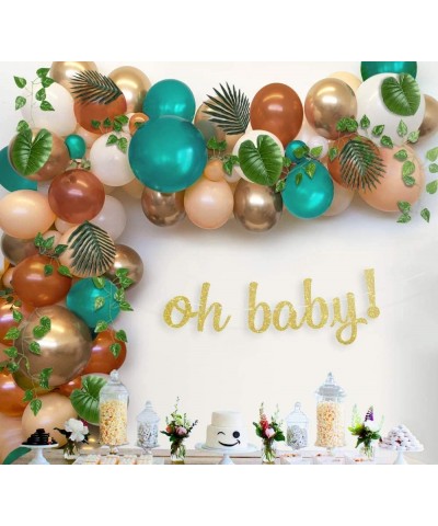 Woodland Party Decorations Balloons 40 Pack- 12 Inch Brown Orange Fruit Green Latex Balloons with Confetti Balloon for Baby S...