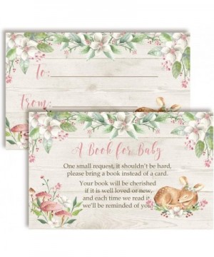 Little Deer Forest Themed "Bring A Book" Cards for Girl Baby Showers- 20 2.5 by 4 Inch Double Sided Insert Cards by AmandaCre...