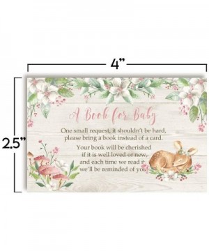 Little Deer Forest Themed "Bring A Book" Cards for Girl Baby Showers- 20 2.5 by 4 Inch Double Sided Insert Cards by AmandaCre...