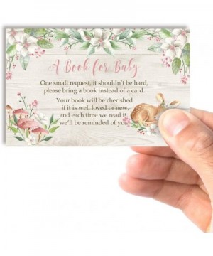 Little Deer Forest Themed "Bring A Book" Cards for Girl Baby Showers- 20 2.5 by 4 Inch Double Sided Insert Cards by AmandaCre...