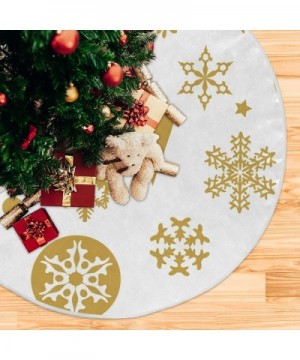 Merry Christmas Snowflake Christmas Tree Skirt Xmas Tree Skirt Tree Stand Mat Cover for Holiday Party Decor 35.4in 2020043 - ...