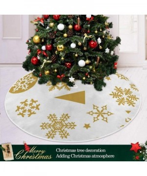 Merry Christmas Snowflake Christmas Tree Skirt Xmas Tree Skirt Tree Stand Mat Cover for Holiday Party Decor 35.4in 2020043 - ...