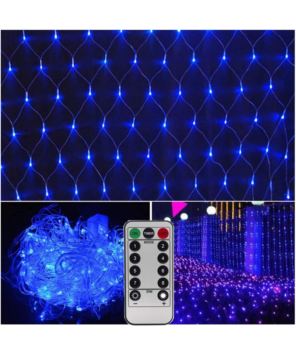 Blue Net Lights Christmas-Outdoor Decorative Mesh Lights with Remote-Drama Opera Wedding Party Background Light-9.8ft x 6.6ft...