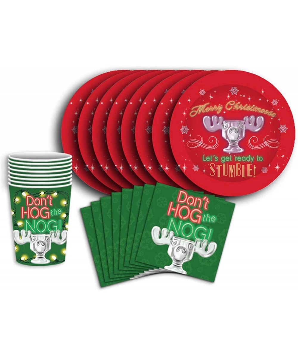 Christmas Vacation Moose Stumble 60 Piece Paper Party Tableware Set- Multicolored - CL18WAL0H46 $28.99 Party Packs