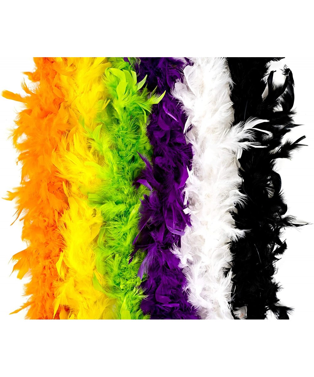 Halloween Feather Boas - 6 Pack of 6 Feet Long Boas with Vibrant Colorful Feathers - Great for Costumes- Halloween Outfits De...