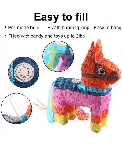 Donkey Pinatas - 2 Sizes Mexican Pinatas with Hanging Loop (13 x17 in)- Colorful Festival Party Supplies Favor for Fiestas- C...