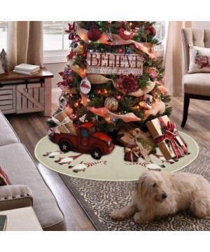 36 inches Christmas Tree Skirt- Burlap Santa Xmas Tree Skirt for Christmas Decorations Indoor Outdoor - CV18XI7RY4A $11.86 Tr...