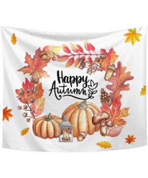 Happy Fall Decorations-Thanksgiving Banner- 59"x51"Maple Leaves Pumpkin Mushroom Banner-Thanksgiving Party Outdoor & Indoor T...