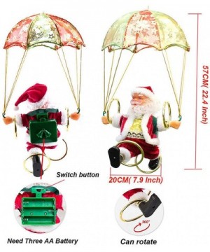 Christmas Electric Hula Hoop Santa- Creative Parachute Electric Christmas Toys with Dancing Music- Christmas Ornaments Christ...