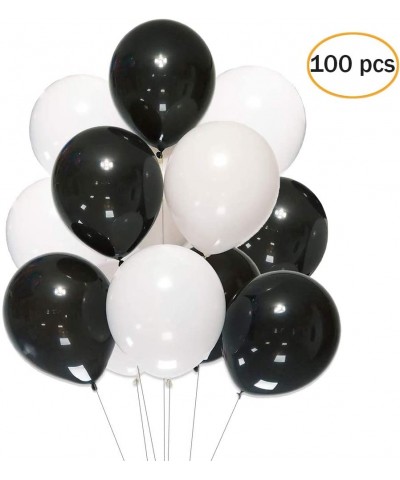 12 Inch White Black Balloons-100 pcs 12"Latex Balloons for Party Decoration Birthday Wedding Photo Shoot Event Graduation Par...