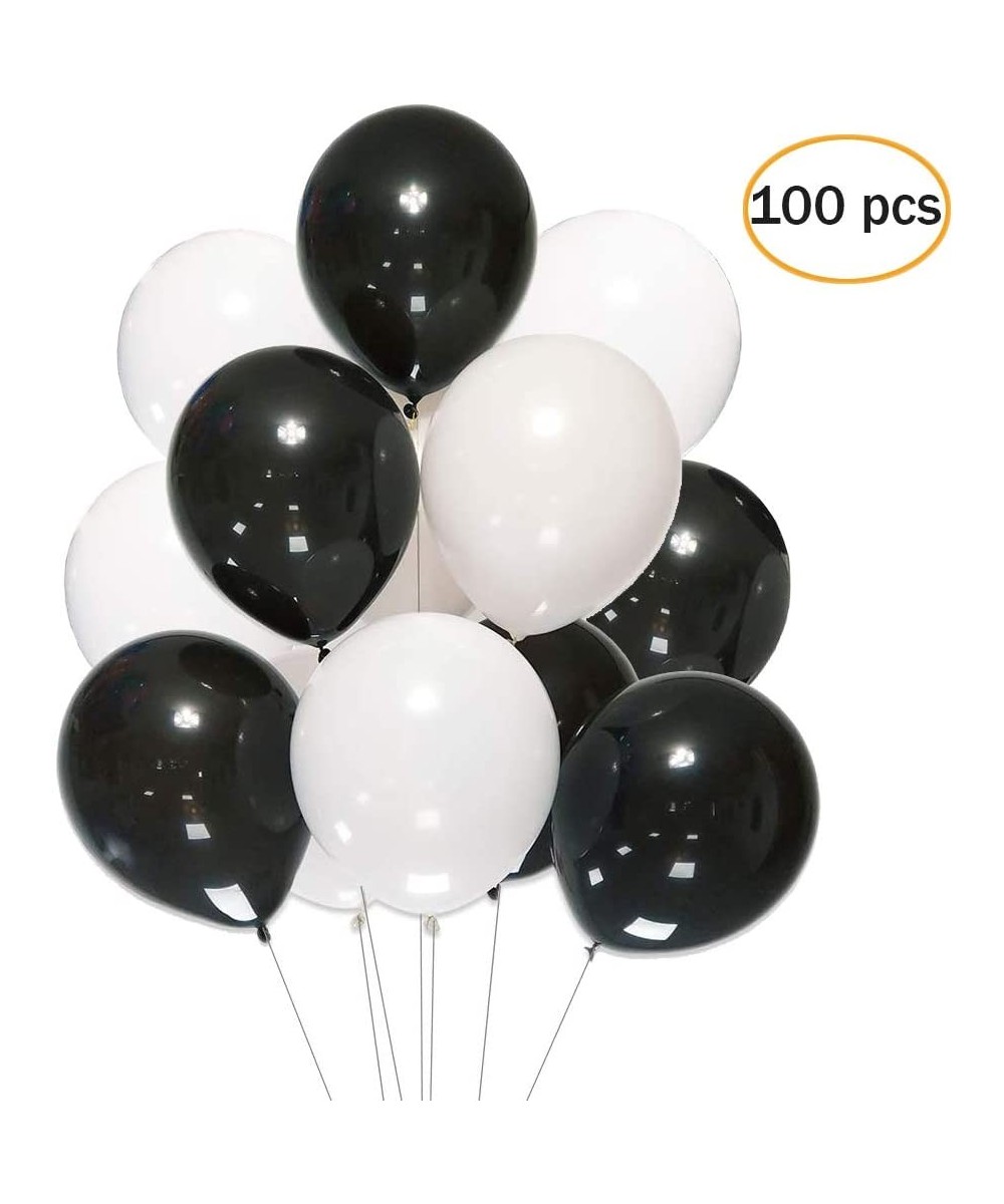 12 Inch White Black Balloons-100 pcs 12"Latex Balloons for Party Decoration Birthday Wedding Photo Shoot Event Graduation Par...