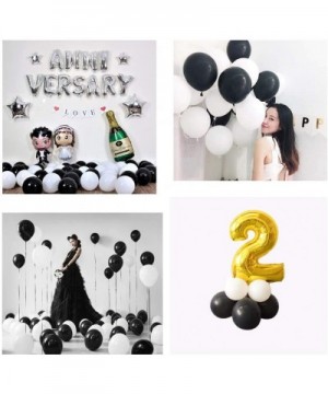 12 Inch White Black Balloons-100 pcs 12"Latex Balloons for Party Decoration Birthday Wedding Photo Shoot Event Graduation Par...