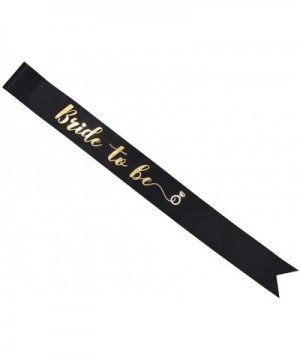 Bride to Be Sash - Bachelorette Party Sash Bridal Shower Hen Party Wedding Decorations Party Favors Accessories (Black with G...