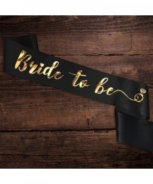 Bride to Be Sash - Bachelorette Party Sash Bridal Shower Hen Party Wedding Decorations Party Favors Accessories (Black with G...