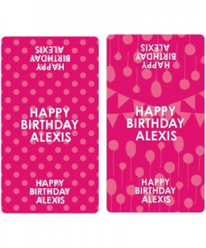 Personalized Happy Birthday Party Mini Candy Bar Wrappers with Name - 45 Stickers (Fuschia) - Fuschia - CU198TYE2T3 $10.62 Fa...