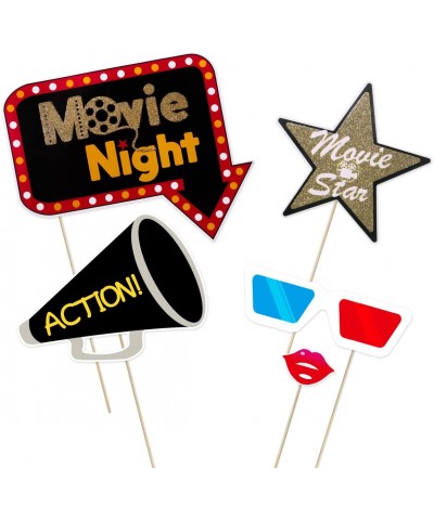 Hollywood Photo Booth Props Kit Movie Night Photo Booth Props Hollywood Party Favors for Wedding Birthday Anniversary Bachelo...