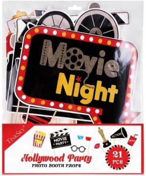 Hollywood Photo Booth Props Kit Movie Night Photo Booth Props Hollywood Party Favors for Wedding Birthday Anniversary Bachelo...