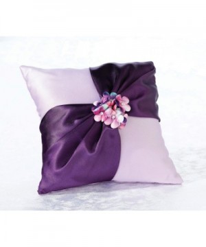 Purple Flower Wedding Ring Pillow - Purple - CT11O56YTBN $8.09 Guestbooks