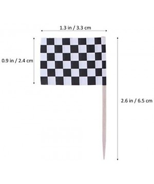 100 Pack Checkered Racing Flag Picks Food Fruit Toothpicks Cupcake Toppers Party Decorations Cocktail Sticks for Themed Party...