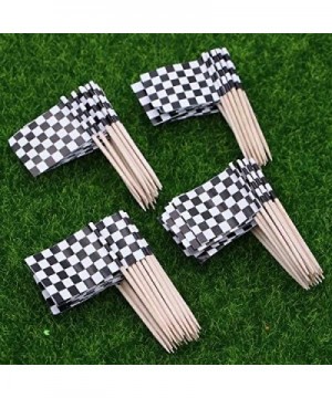 100 Pack Checkered Racing Flag Picks Food Fruit Toothpicks Cupcake Toppers Party Decorations Cocktail Sticks for Themed Party...