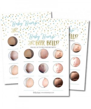 25 Beer Belly or Pregnant Bump Fun Baby Shower Game Idea For Girl or Boy Cute Blue Gold Gender Neutral Party- Funny Activity ...