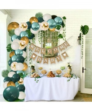 Safari Baby Shower Decorations Jungle Theme Party Supplies with Lush Green Balloon Garland Arch Kit Backdrop- Banner- Tropica...