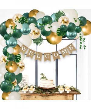 Safari Baby Shower Decorations Jungle Theme Party Supplies with Lush Green Balloon Garland Arch Kit Backdrop- Banner- Tropica...