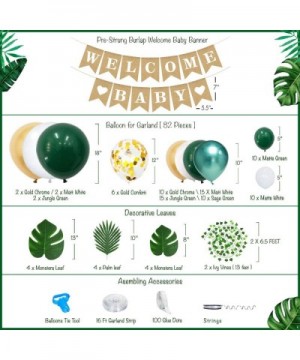 Safari Baby Shower Decorations Jungle Theme Party Supplies with Lush Green Balloon Garland Arch Kit Backdrop- Banner- Tropica...