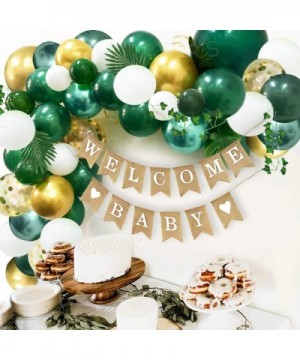 Safari Baby Shower Decorations Jungle Theme Party Supplies with Lush Green Balloon Garland Arch Kit Backdrop- Banner- Tropica...