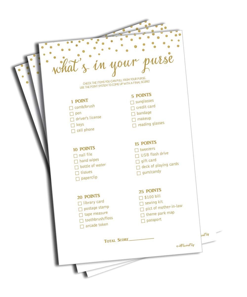 What's in Your Purse Game - Gold Confetti (50-Sheets) - CI12N5MY461 $7.36 Confetti