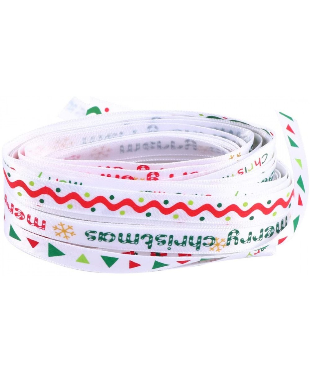 Christmas Ribbon Gift Wrapping Printed Grosgrain Satin Ribbons for Gift Wrapping 12pcs (Whiteï¼‰ - White - CH19IE4WT45 $5.47 ...