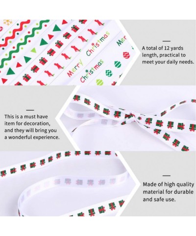 Christmas Ribbon Gift Wrapping Printed Grosgrain Satin Ribbons for Gift Wrapping 12pcs (Whiteï¼‰ - White - CH19IE4WT45 $5.47 ...