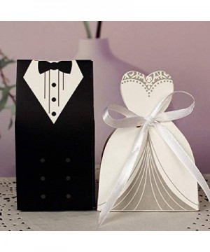 100PCS Wedding Candy Box- Wedding Favor Boxes Candy Favor Boxes with Ribbon Perfect for for Wedding Party Birthday Bridal Bab...